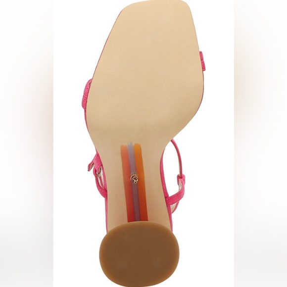 Sam Edelman Kit Slingback Dahlia Pink Suede Block Heel Sandal - Picture 5 of 10